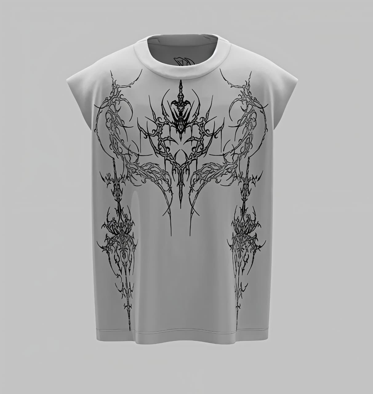 Phantom Sigil Oversized T-Shirt – Grey Minimal Graphic
