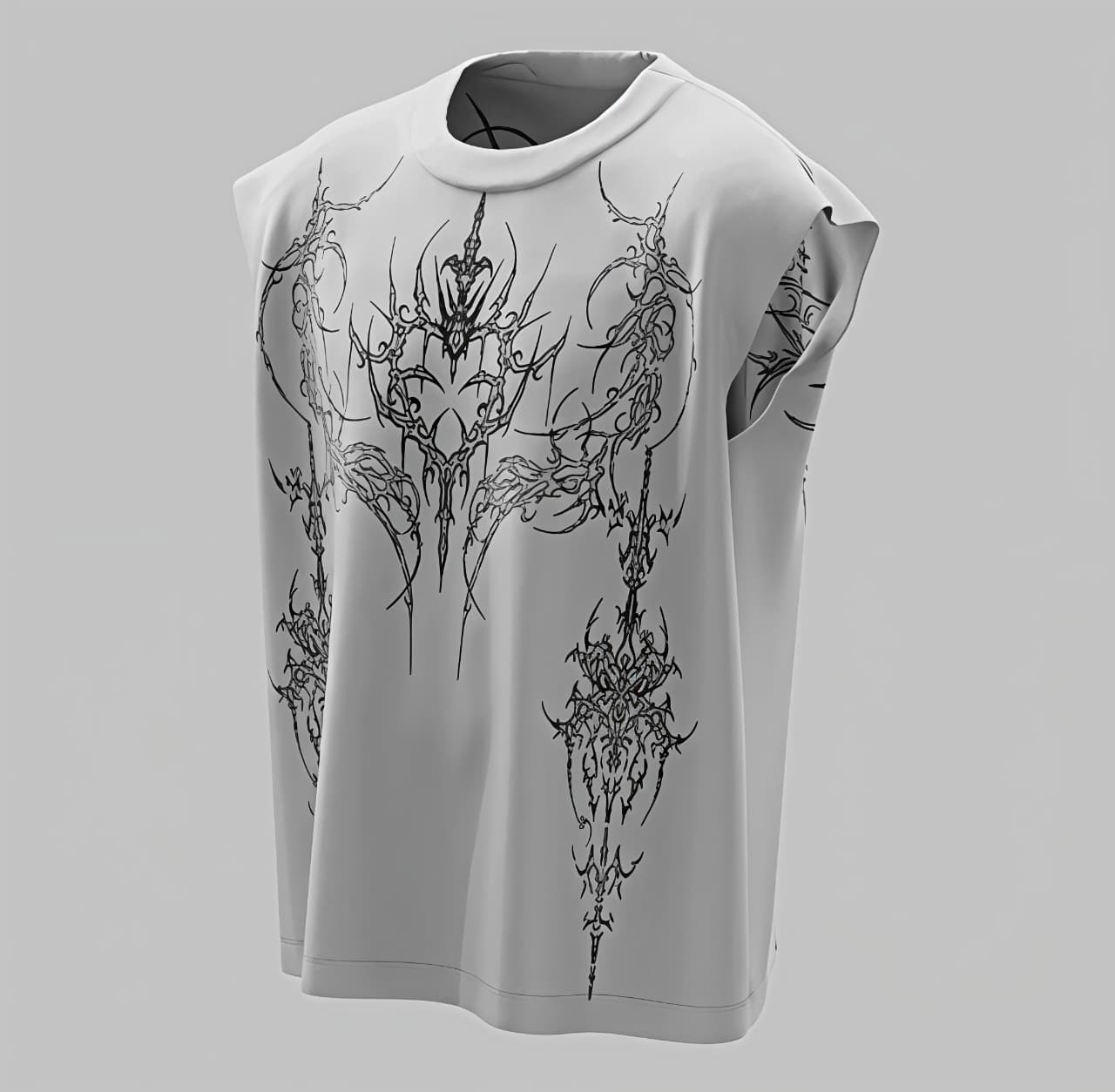 Phantom Sigil Oversized T-Shirt – Grey Minimal Graphic