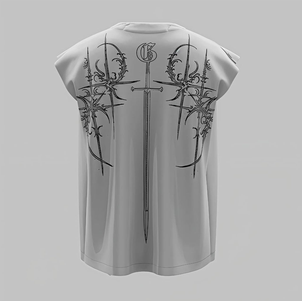 Phantom Sigil Oversized T-Shirt – Grey Minimal Graphic