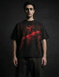 Velnor Fallen Seraph Oversized T-Shirt – Black & Red Graphic