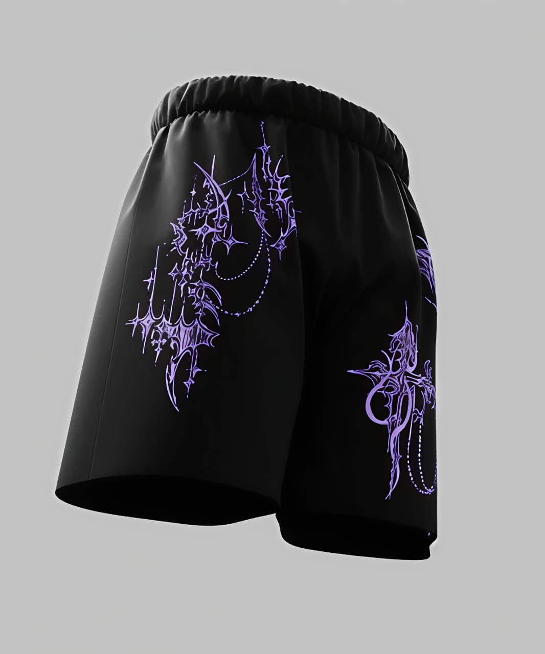 Nightshade Cyberpunk Graphic Shorts - Relaxed Fit
