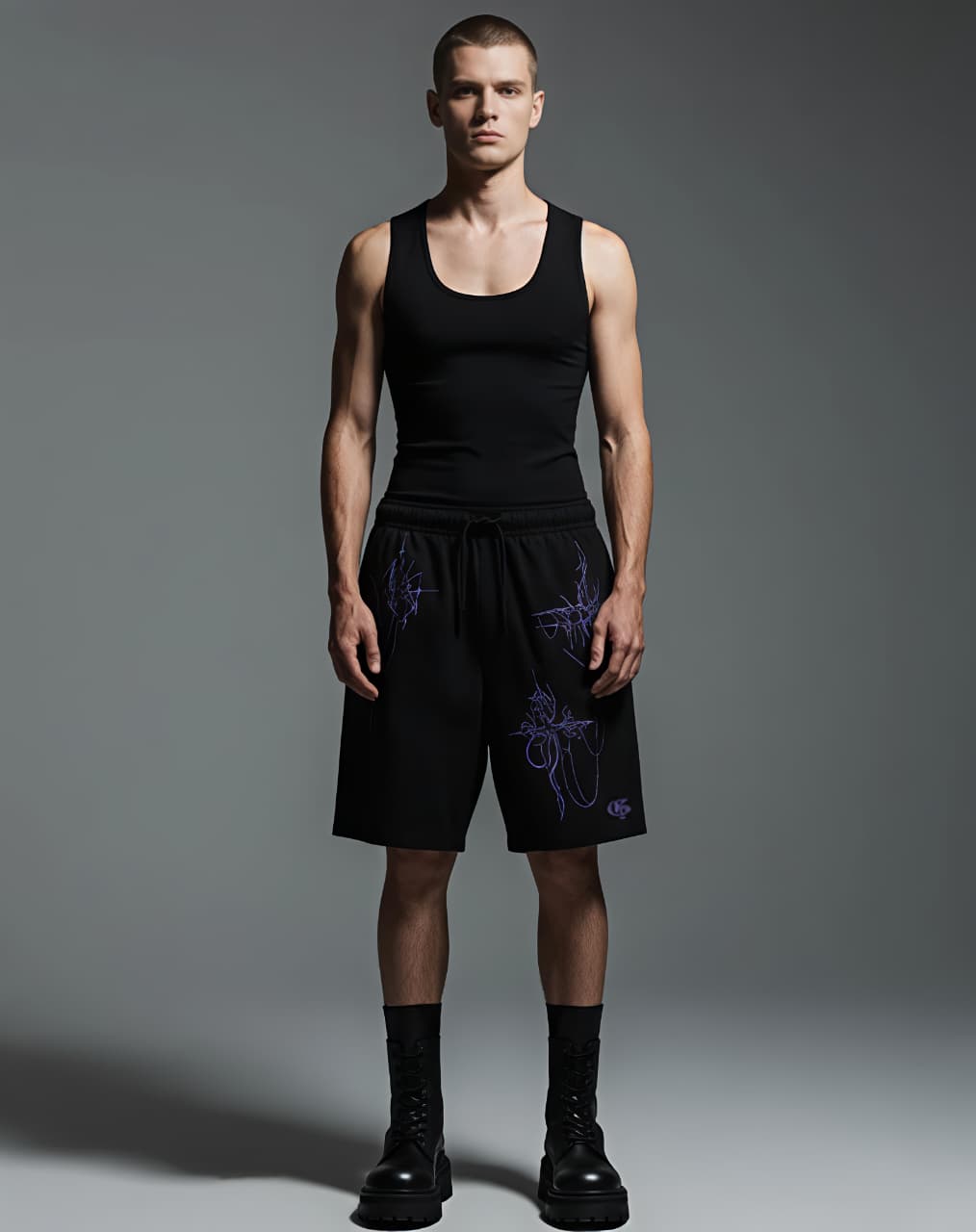 Nightshade Cyberpunk Graphic Shorts - Relaxed Fit