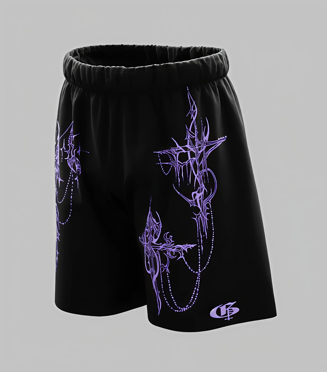 Nightshade Cyberpunk Graphic Shorts - Relaxed Fit