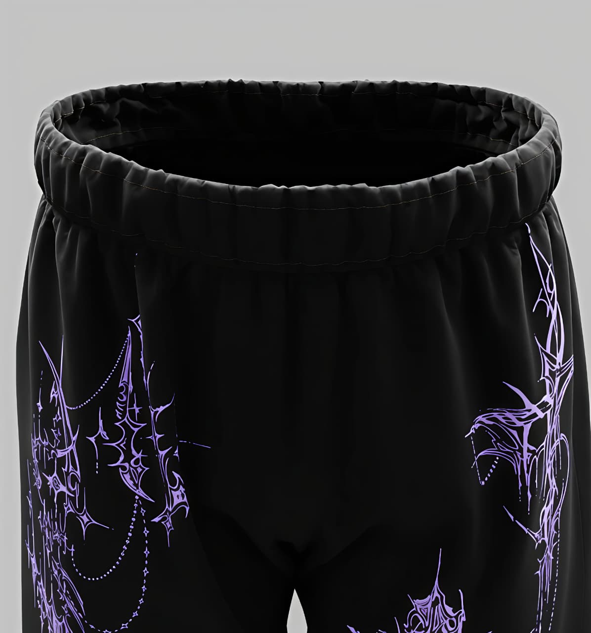 Nightshade Cyberpunk Graphic Shorts - Relaxed Fit